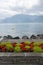 Panorama of Embankment of town of Vevey, Switzerland