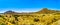 Panorama of the Endless wide open landscape of the semi desert Karoo Region in Free State and Eastern Cape