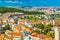 Panorama of a European big city from above. Urban cityscape of Lisbon, Portugal