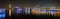 Panorama of evening Nile river with modern buildings of Cairo, E