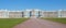 Panorama of a facade of Catherine Palace in the sunny May afternoon. Tsarskoye Selo, St. Petersburg