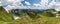 Panorama of Fagaras mountain ridge in summer