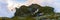 Panorama of Fagaras mountains of Romania. gorgeous landscape wit