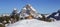 Panorama of the famous Alps ski resort Stoos with the Marie Hilf Chapel