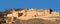 Panorama of famous ancient Amer Fort in Rajasthan state, India