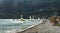 Panorama of a Famous Beach With Wind Surfing In the Greek Island Lefkada