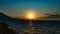 Panorama of famous Camelot Beach on Cyprus. Beautiful sunset background. Sundown. Seascape.