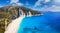 Panorama of the famous Myrtos beach, Kefalonia, Greece