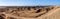 Panorama of fantrastic Namibia moonscape landscape