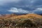 Panorama of fantrastic Namibia moonscape landscape