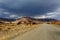 Panorama of fantrastic Namibia moonscape landscape