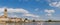 Panorama of the ferry crossing the IJssel river near Deventer