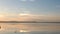 Panorama filmed during a beautiful sunset on a lonely Lake