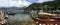 Panorama fishing boats in Chrissi Ammoudia, Thassos