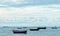 Panorama  fishing boats mooring boats to fish,background