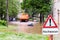 Panorama flood German Sign image