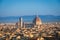 Panorama of Florence with main monument Duomo Santa Maria del Fiore at dawn, Firenze, Florence, Italy