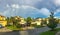 Panorama of Florida house and rainbow