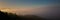 Panorama of fog in the valley at sunrise in Great Smokey Mountains National Park