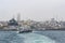 Panorama of the foggy coast of Istanbul