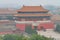 Panorama forbidden city and smog