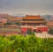 Panorama forbidden city and smog