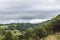 Panorama of forests and fields of France from the top point
