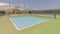 Panorama frame All weather green and blue pickleball court