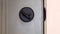 Panorama frame Close up of black door knob and unlocked latch