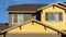 Panorama frame Exterior of home with view of driveway and garage against blue sky