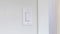 Panorama frame Indoor electrical light switch of home mounted on white wall background