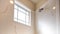 Panorama frame Shiny bathtub and shower inside the bathroom of a home with white wall