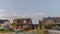 Panorama frame Three houses on a modern housing estate