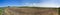 Panorama of a fresh ploughing agriculture field
