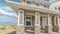 Panorama Front porch and door of new traditional home