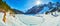 Panorama of frozen Gosausee lake, Gosau, Austria