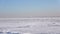 Panorama of the frozen Gulf of Finland near Kronstadt. Russia