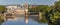 Panorama of the Fulda river and church towers of Kassel