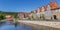 Panorama of the Fulda riverside in historic Hann. Munden