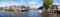 Panorama of Galgewater canal in Leiden, Netherlands