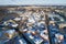 Panorama of Gatchina, January afternoon aerial photography. Leningrad region, Russia