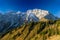 Panorama german-austrian alps near Berchtesgaden in autumn.