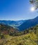 Panorama german-austrian alps near Berchtesgaden in autumn.