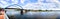 Panorama of the german and polish border bridge in Frankfurt an der Oder and sublice, Germany