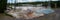 Panorama of Geysers in Firehole Lake