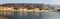 Panorama of Ghats and bridge at Pushkar lake in Rajasthan. India