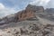 Panorama of giant boulders expanse at the foot of Tofana summit