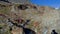 Panorama with glacial stream and rocks smoothed by the glacier