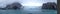 Panorama of a glacier meeting the Southern Ocean