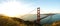 Panorama of Golden Gate Bridge, San Francisco at Dawn